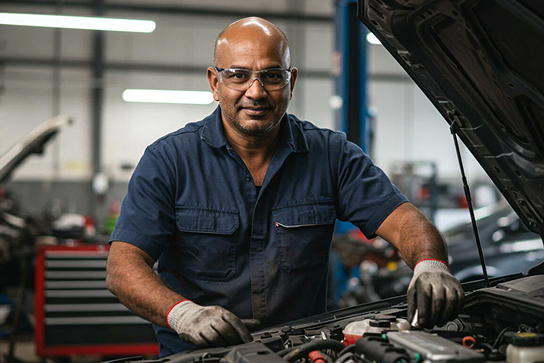 ELEMARI mechanic servicing an engine